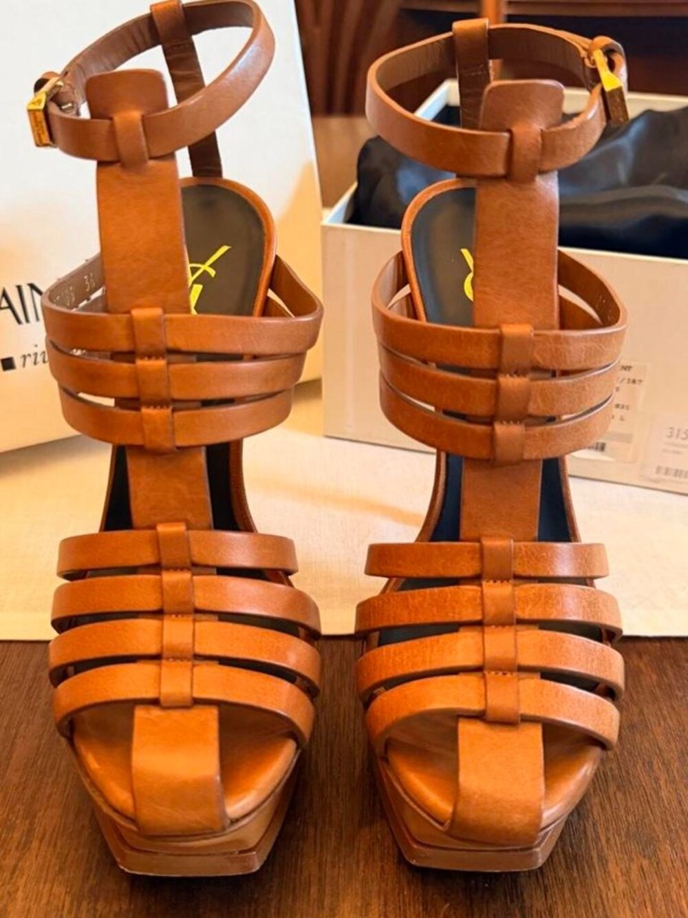 Yves Saint Laurent Tribute Classic Heels (Amber/Brown)